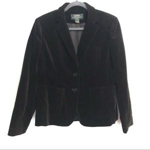 Ralph Lauren Black velvet blazer Petite Medium